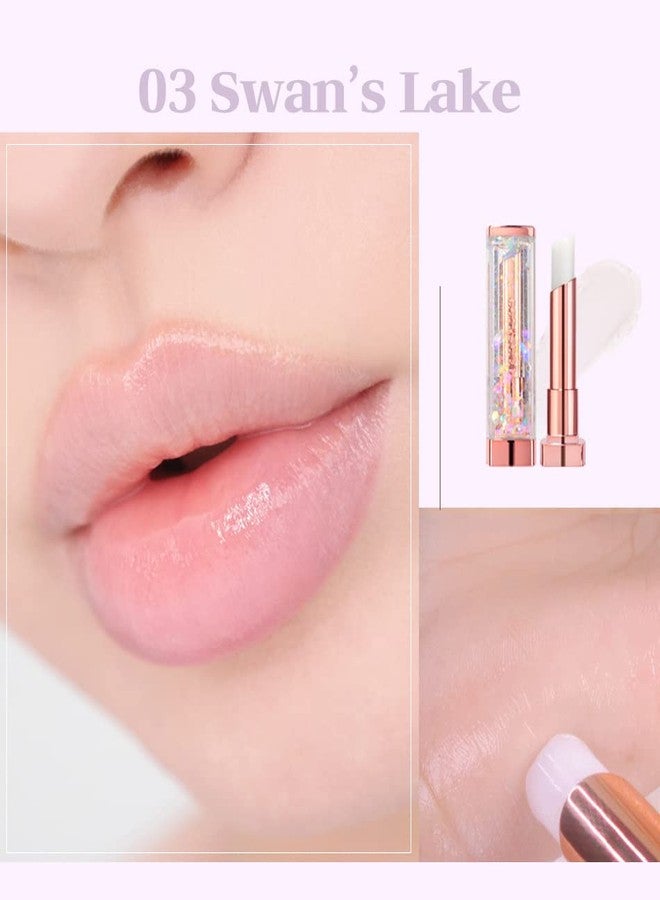 CORINGCO Sparkle Cute Changes Color Lip Balm #03 Swan Lake｜Colored Lip Cream Lip Gloss, Glitter Lip Care Lip Pack Birthday Gift Glitter Gift Sequin Shiny Spangle Lipbalm crema de labios de color - Image 2